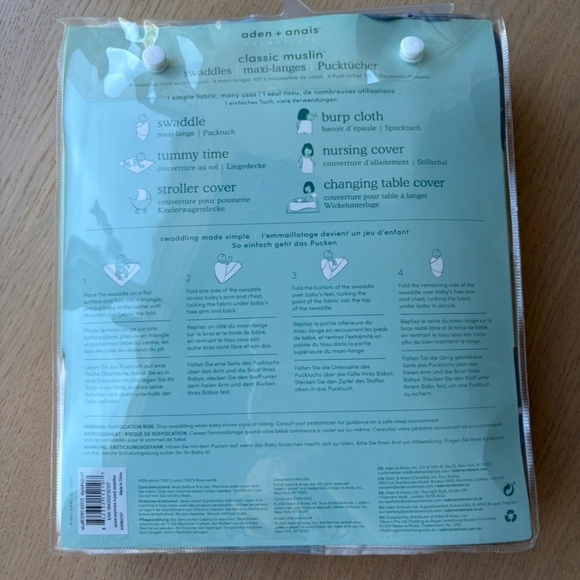 Aden + anais classic muslin swaddle 4 pack - Picture 2 of 2